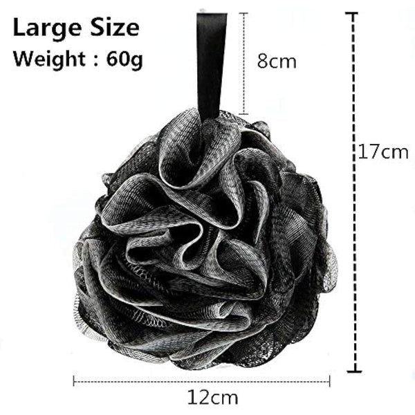 3 Pack Bath Shower Sponge JollyJelly Mesh Bath Loofahs Body Scrubber Brush for Women Men Exfoliate Skin Clean Soothe Skin (60g/PCS)