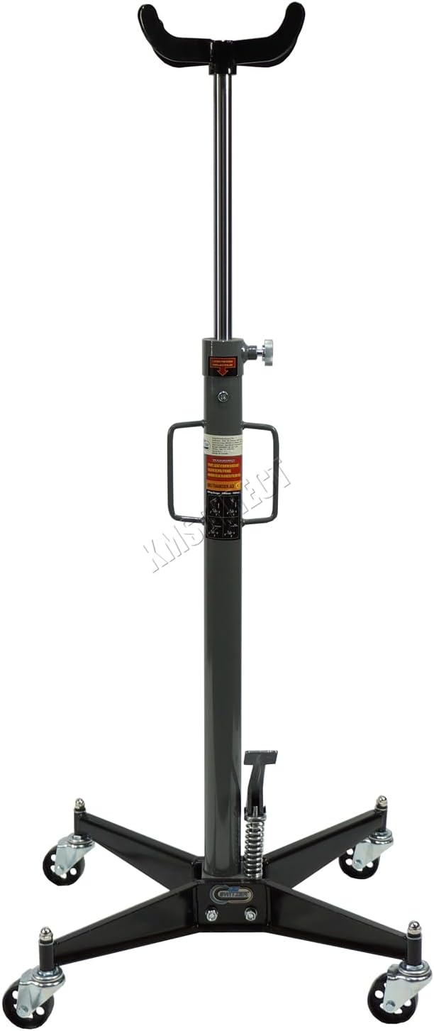 SwitZer Hydraulic Transmission Jack Gearbox Swivel Mobile Adjustable Height 0.5 Ton Tonne 500Kg Vertical Gear Lift Garage Car Fixing Hoist Grey