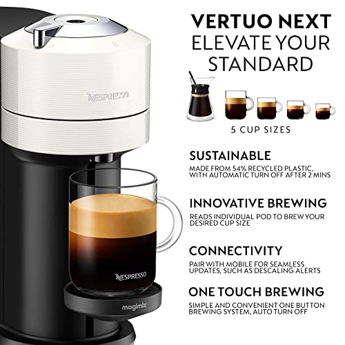 Nespresso Vertuo Next 11711 Coffee Machine with Milk Frother by Magimix, Dark Grey