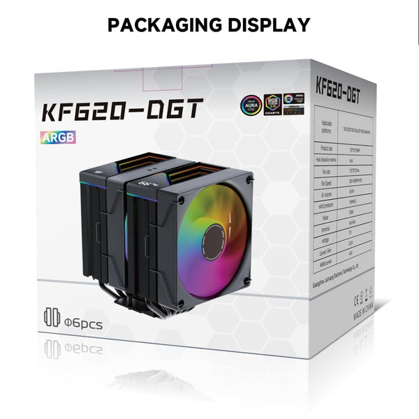 TZMRIT KF420 DGT ARGB CPU Cooler with temperature display, for Intel LGA 1700/1200/115X/1851/1366/2011, for AMD AM4/AM5 (BK)