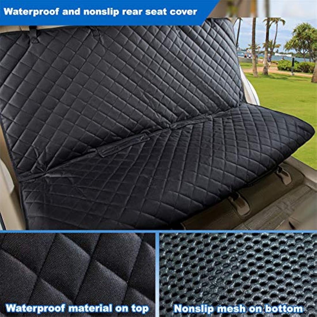 VIEWPETS Car Seat Cover, Waterproof, Durable and Non-Slip, Pet Car Seat Cover for Dogs, Universal Size, Fits Cars, Trucks and SUVs