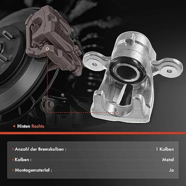Frankberg Brake Caliper Disc Brake Rear Right Cast Aluminium Compatible with 1 Series E81 116d-120i 1 Series E87 116d-120i 3 Series E90 316d-320i 3 Series Coupe E92 316i Replace# 34216776378