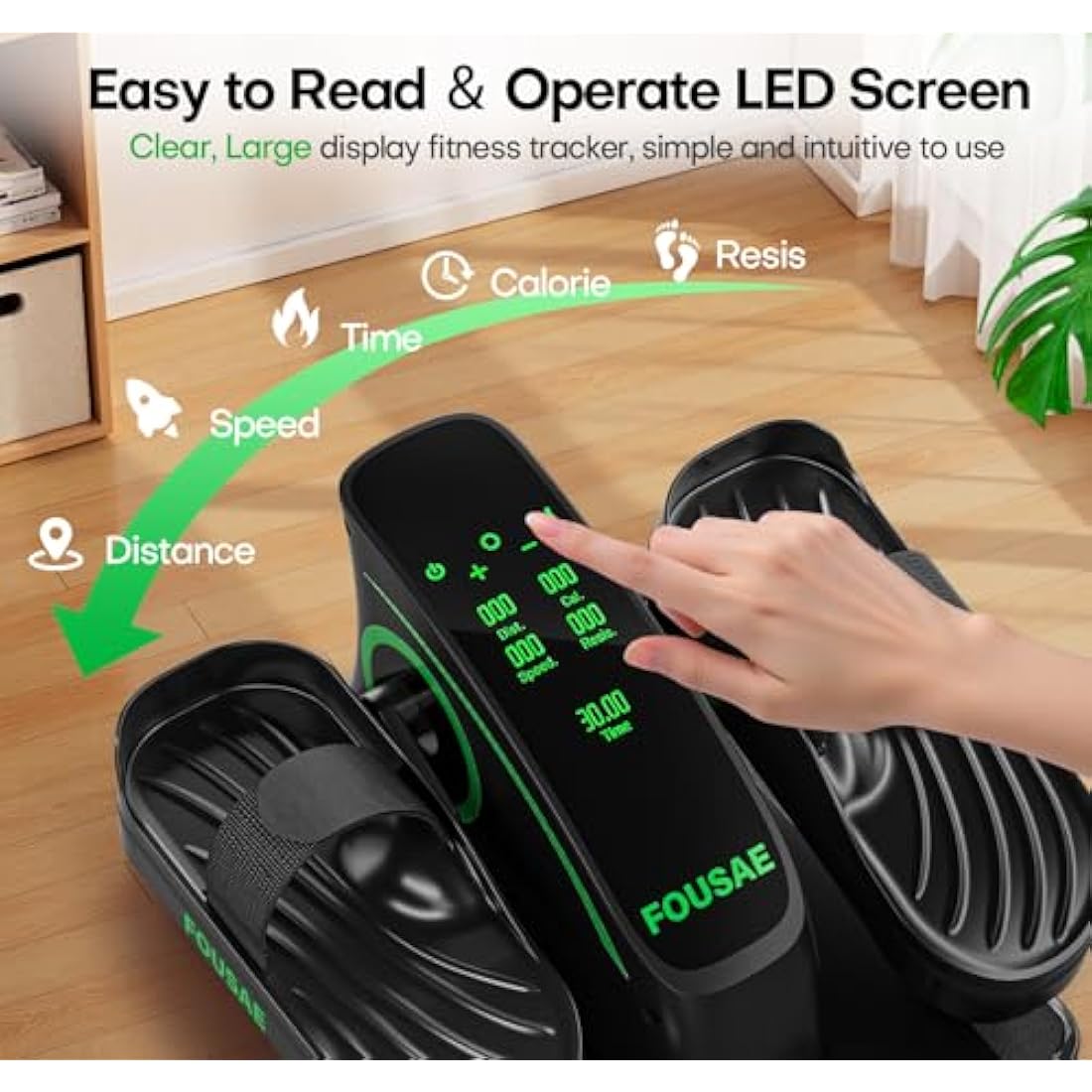 FOUSAE Under Desk Elliptical Machine for Home, 2 in 1 Electric Pedal Exerciser, Electric Leg Exerciser for Seniors with 15 Adjustable Speed, Seated Cross Trainer with Remote Control & Non-Slip Pad