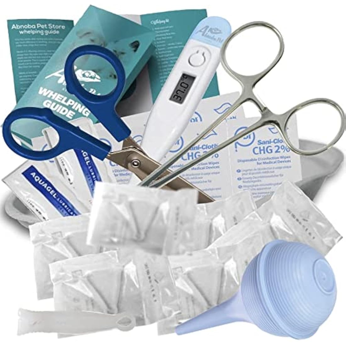 Alpha Dog Puppy full Whelping Kit, pet birthing set Aspirator Welping Guide (849)