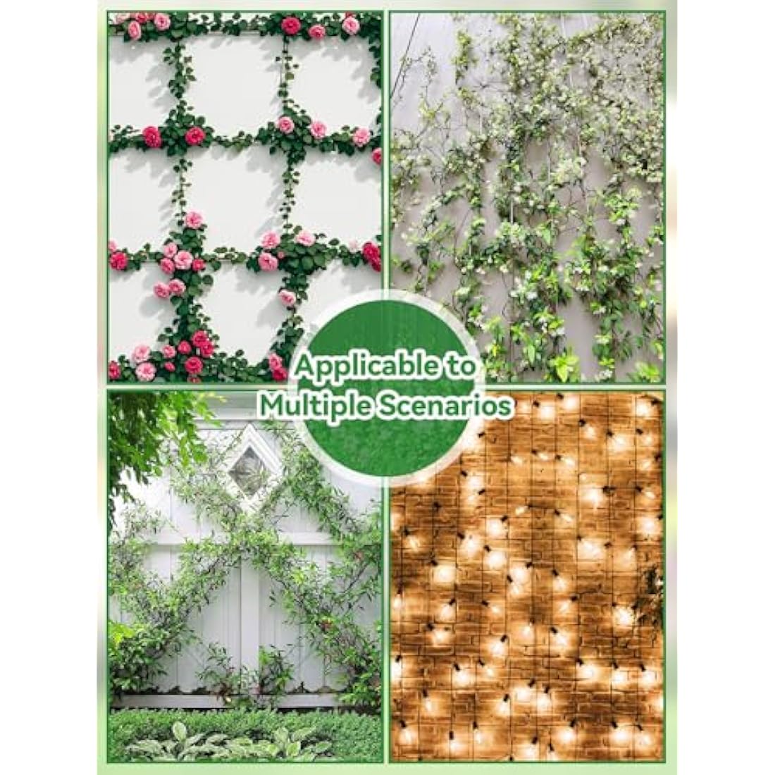 185PCS Garden Wire Trellis for Climbing Plants, Kalolary 30M Stainless Steel Heavy Duty Wire Trellis Kit Wall Plant Climbing T316 Steel Wire Rope Cross Clamp Cable Trellis System Kit for Flower Vines