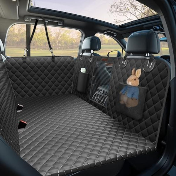 Alfheim Back Seat Extender for Dog,Holds 180Kg,Waterproof Dog Car Back Seat Cover for Rear Seat with Hard Bottom,Upgraded Material Scratch-Resistant Hammock Travel Bed for Cars SUV Truck,Easy to Clean