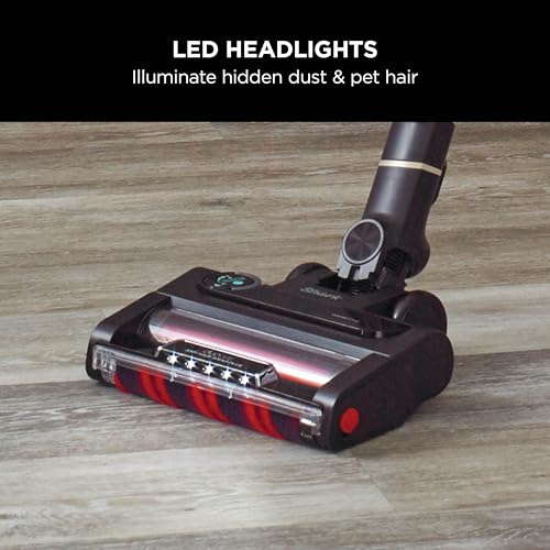 Shark Stratos Cordless Stick Vacuum Cleaner with Anti Hair Wrap Plus, Clean Sense IQ & Anti-Odour Technology, 60 Mins Run-Time, Removable Battery, Charcoal/Rose Gold IZ400UK