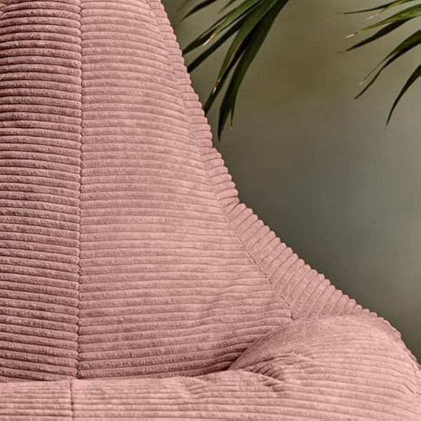 icon Dalton Cord Recliner Bean Bag, Dusk Pink, Large Adult Bean Bag Chair with Filling Included, Comfy Chair, Living Room Furniture, Bedroom Furniture