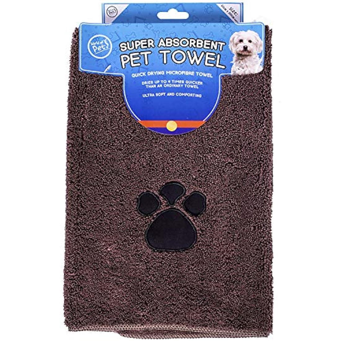 World of pets Super Absorbant Micofibre Pet Towels for Dogs, 2 Count (Pack of 1)