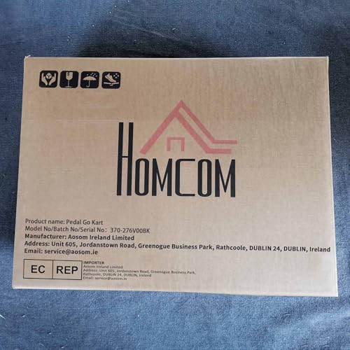 HOMCOM Children Pedal Go Kart, Kids Ride On Racer with Adjustable Seat, Inflatable Rubber Tyres, Handbrake, for Ages 5-12 Years - Black