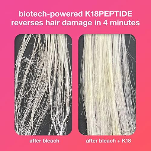 K18 Mini Leave-In Molecular Hair Mask, Repairs Dry or Damaged Hair, Reverse Hair Damage from Bleach, Colour, Chemical Services & Heat, 15ml