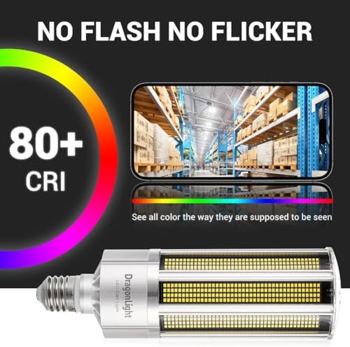 DragonLight Newest 240W Commercial Grade Corn LED Light Bulb Fanless (1200 Watt MH/HPS Replacement) E40 Large Mogul Base LED Lamp 5000K Daylight 32,400LM - Good for Enclosed Fixtures