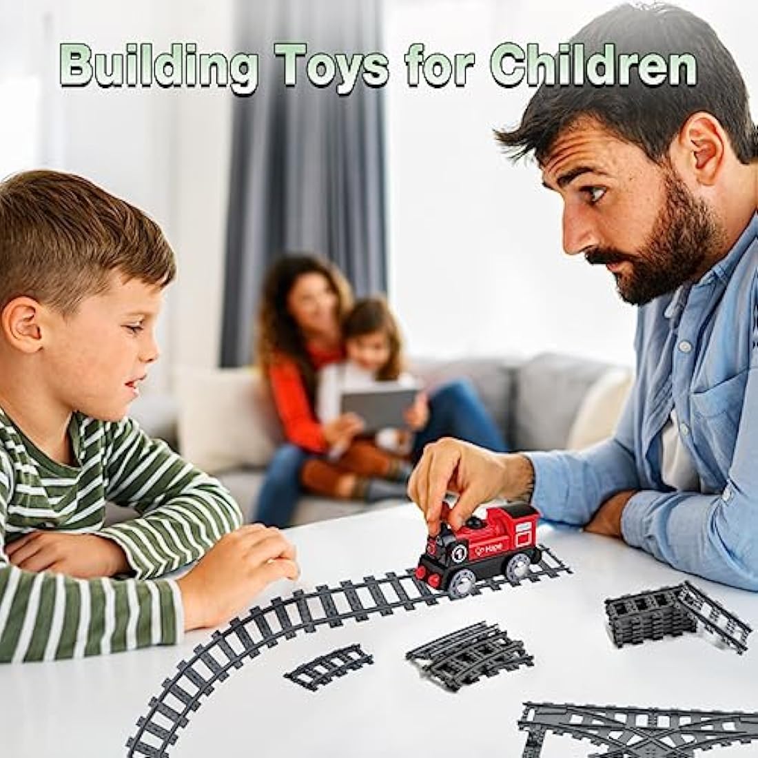 Etarnfly 40PCS City Train Tracks, Classic Train Tracks Accessories, Railroad Building Toy Compatible with All Major Brand- 32 Curved, 6 Straight, 2 Integral forks train tracks