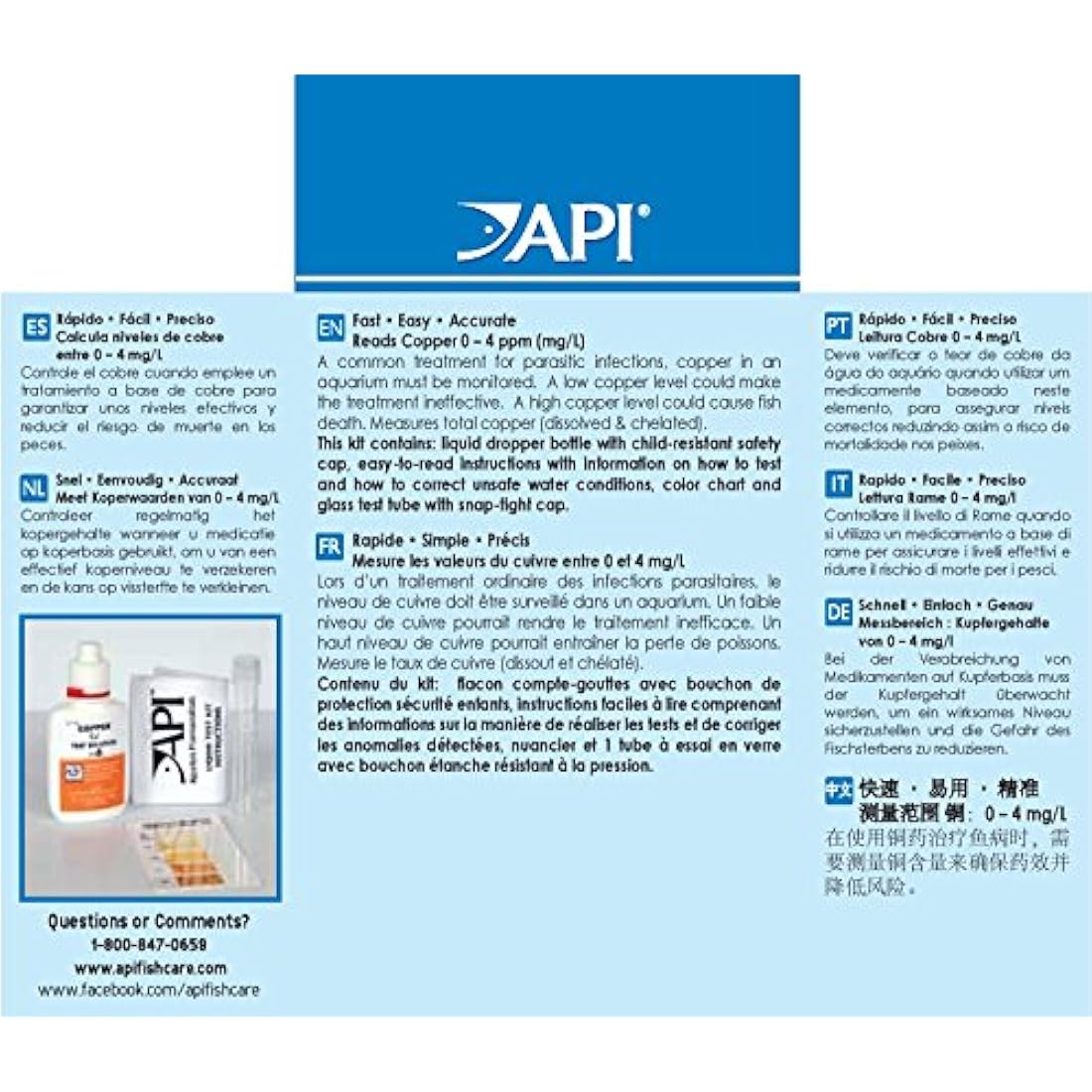 API COPPER TEST KIT 90-Test Aquarium Water Test Kit