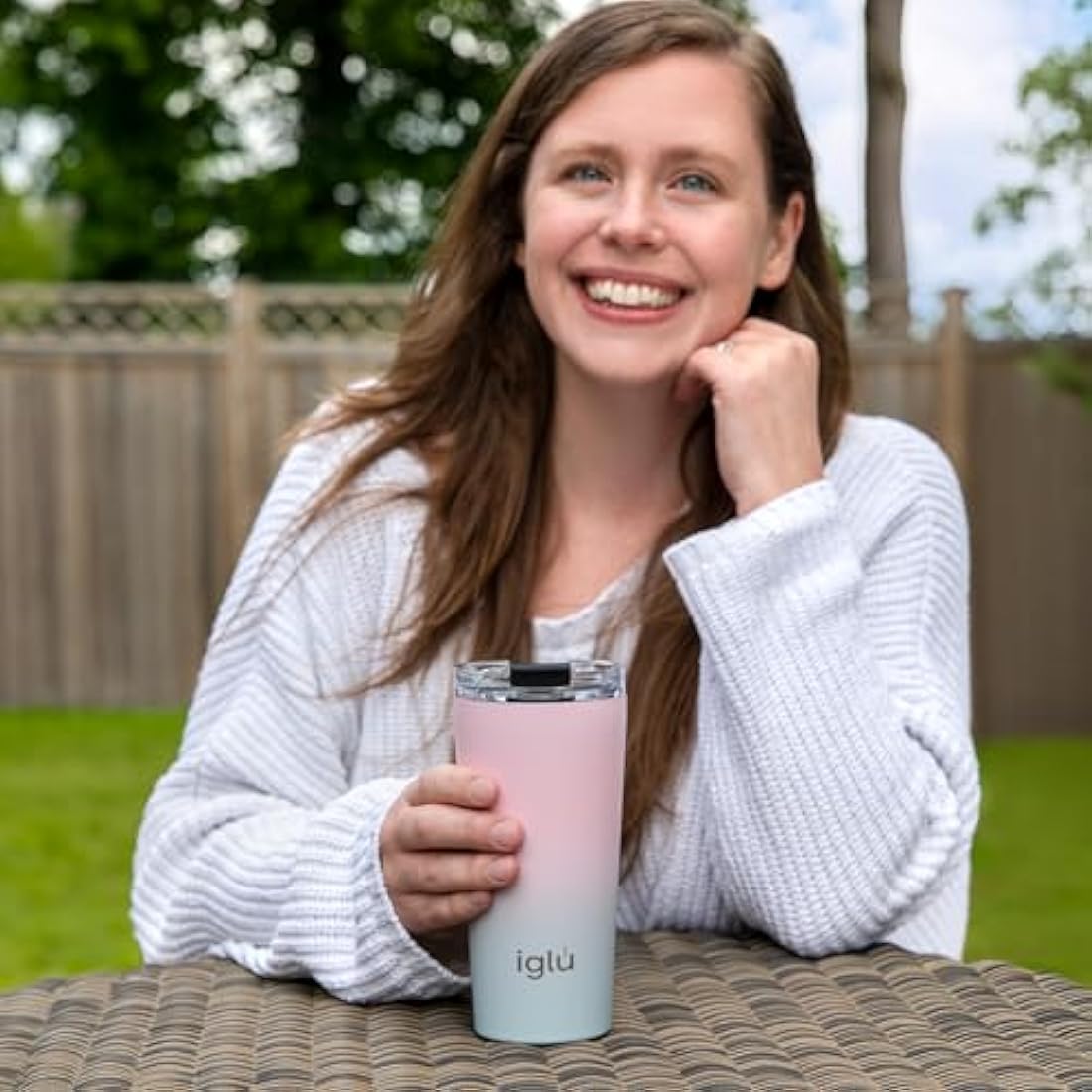 iglu Reusable Coffee Cup | Thermal Insulated Stainless Steel Travel Mug with Screw Lid | Leakproof & Double Walled - Great for Hot & Cold Drinks | Premium Eco-Friendly Gift (Ocean Teal, 16oz)