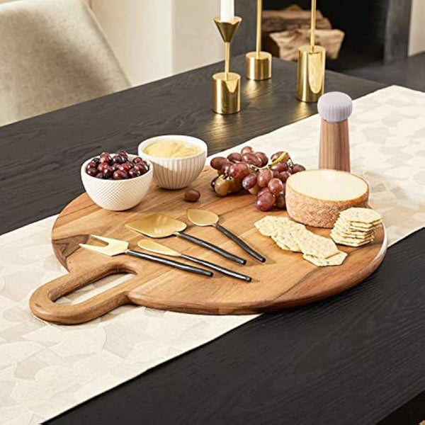 HAIPUSEN Salt and Pepper Mill Set - Wood and Ceramic Pepper Grinder Spice Mill with Adjustable Coarseness, 17.5 cm (with Tray)