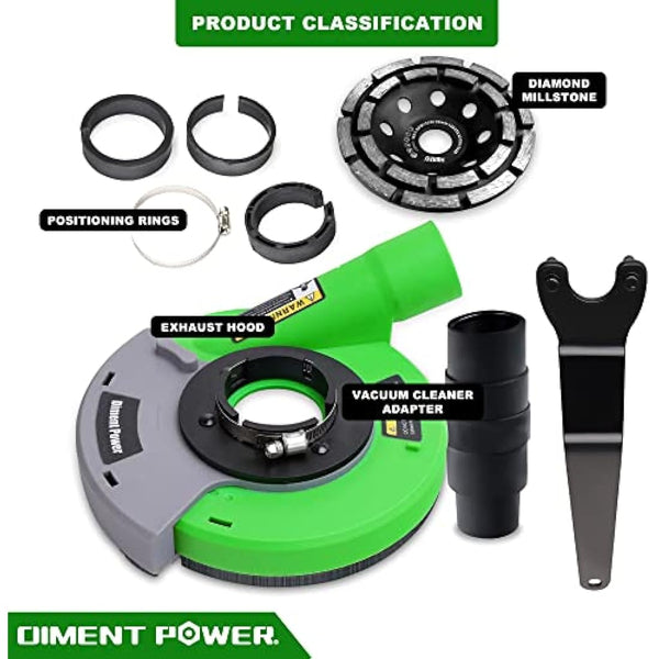 Diment Power Universal Surface Grinding Dust Shroud for Angle Grinder 125mm + Diamond Grinding Cup Wheel 125mm