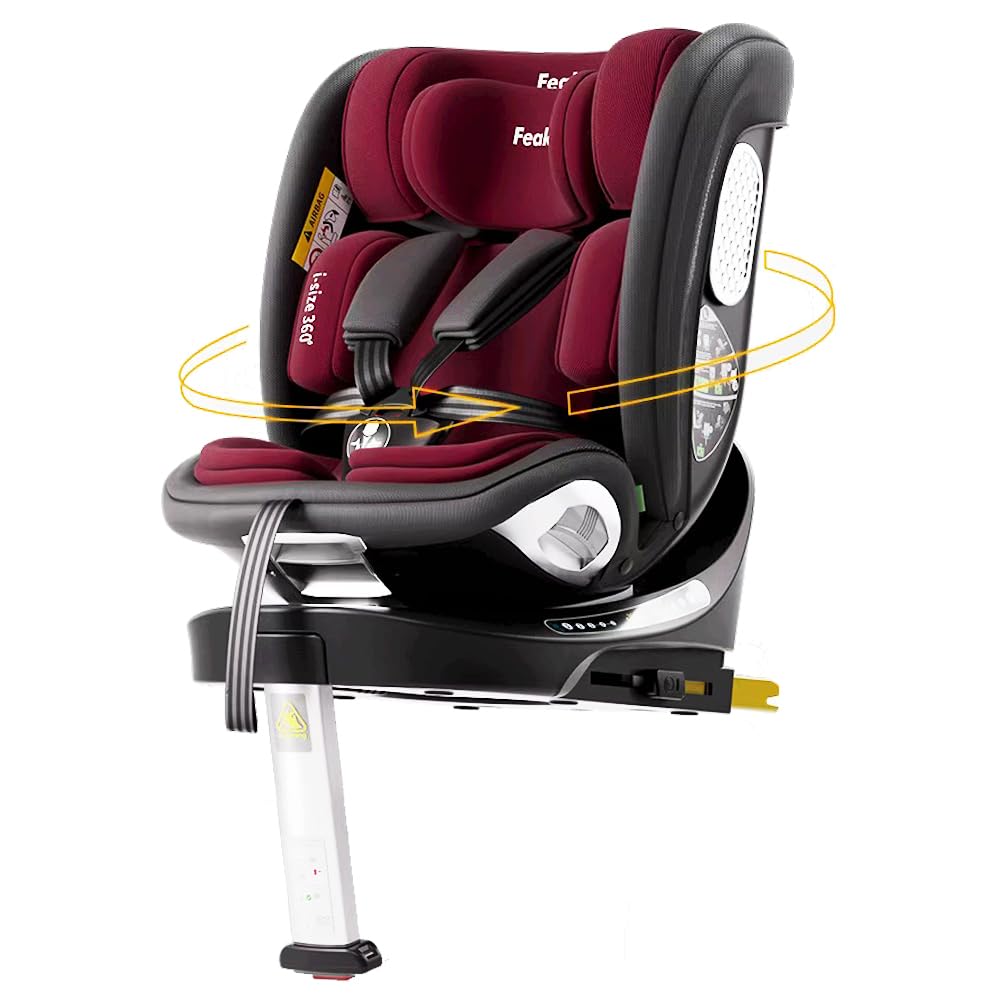 360 Car Seat with ISOFIX - for Newborn to 12 Years Children, i-Size (ECE R129/E4) Rotating Swivel Baby Car Seat,Group 0+1/2/3 (40-150cm),Rear Facing for Longer from Birth to 4 Years.Black.