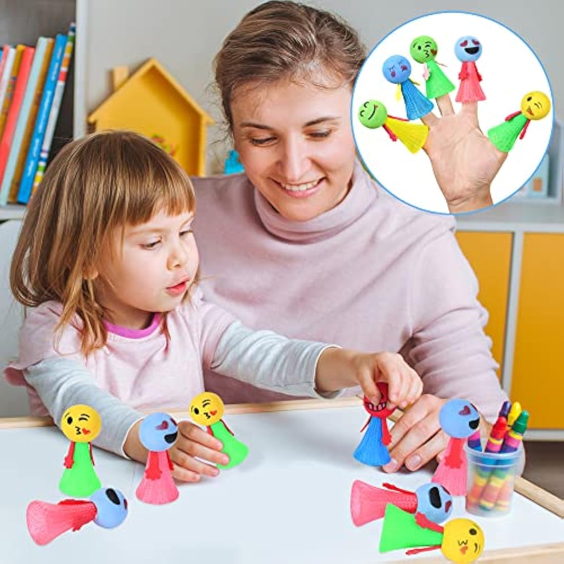 Ainiv 12PCS LED Emoji Creative Bouncing Dolls, Jumping Elf Fidget Toys, Kids Party Bag Fillers, Novelty Cool Spinning Toy, Stress Relief Toy, Funny Jump Bounce Elf Fly Toy for Party Supplies Christmas