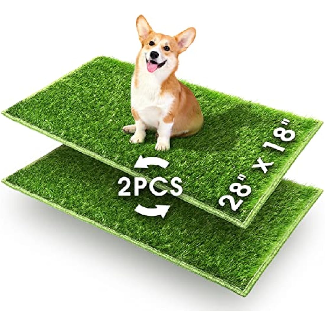 Hompet Dog Grass Pee Pads, Dog Training Pad, Artificial Grass Turf, Puppy Potty Pad Training Pad, Replacement Grass for Indoor and Outdoor Use (2PCS-Replacement Grass)