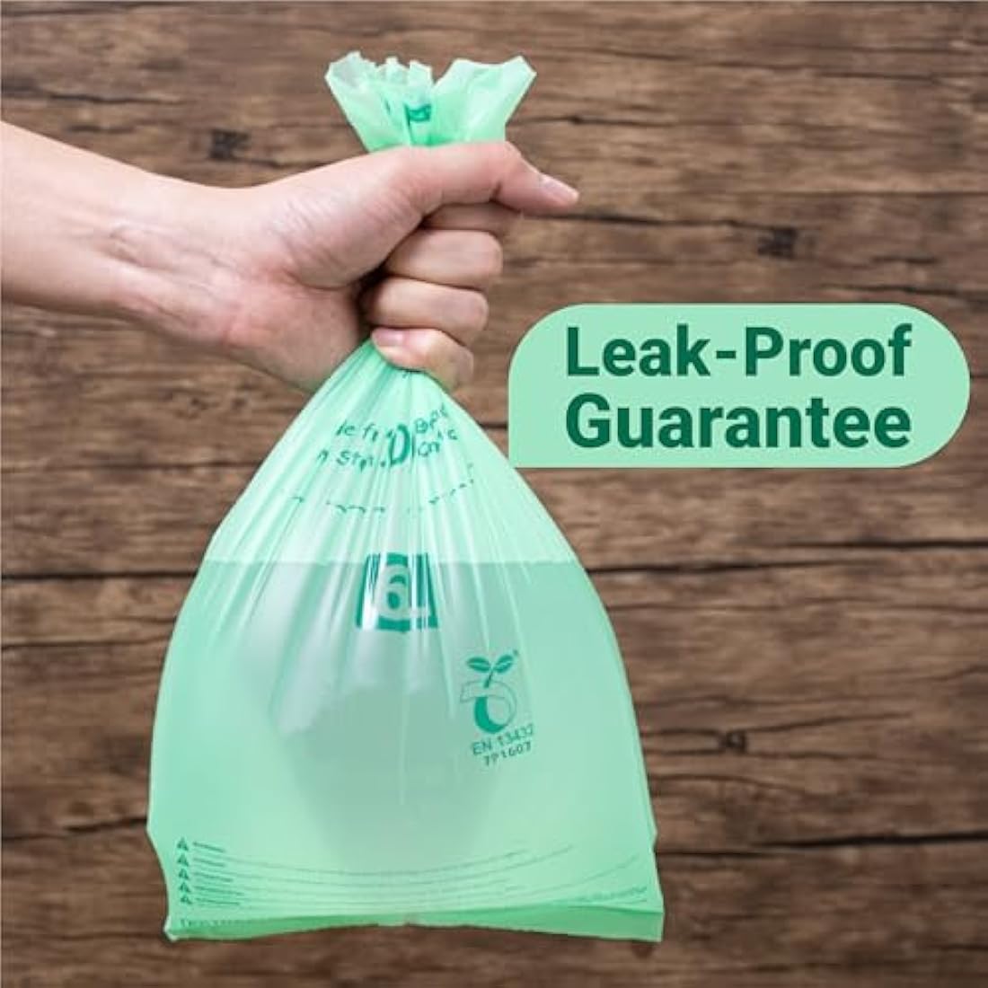 Greener Walker 25% Extra Thick Compost 6L/10L/30L Caddy Bin Liners-120 Bags Biodegradable Kitchen Food Waste Bags(6L)