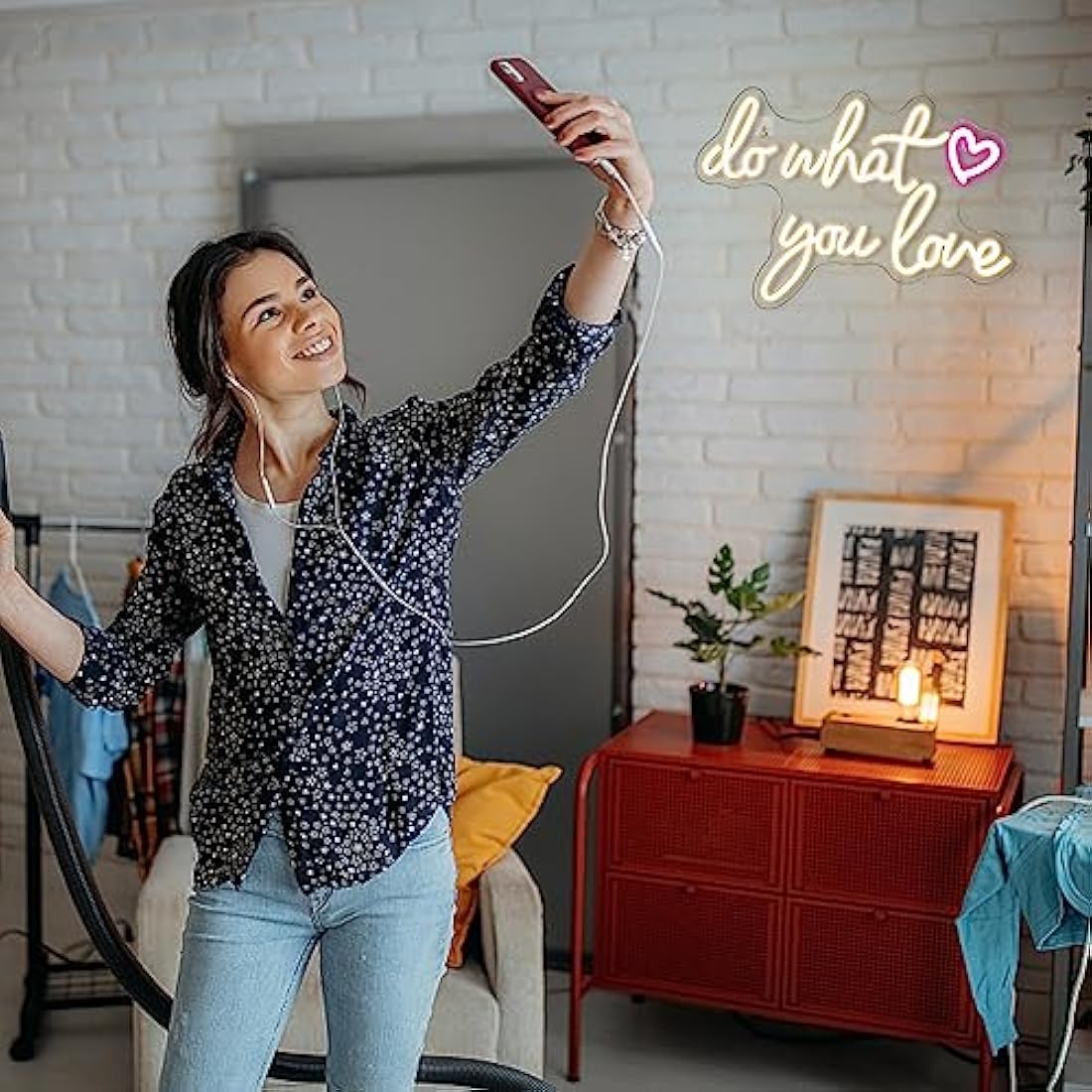 Do What You Love Neon Light Sign, Warm White Neon Signs for Wall Decor, Letter Led Sign with USB Powered for Bedroom, Livingroom, Study