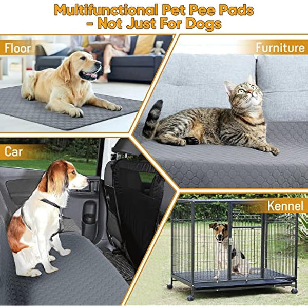 Reusable Dog Training Pads, 2 Pack Washable puppy training pads, Super Absorbent Waterproof Dog Mat Pee Pads for Dogs, Fast Drying Training Pads for Home, Car, Travel (120cm*120Cm)