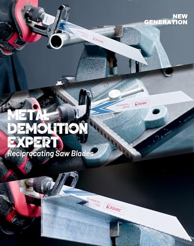 EZARC Reciprocating Saw Blade Bi-Metal Cobalt Sabre Saw Blades for Metal Cutting 225mm 14TPI R922PM 25pcs