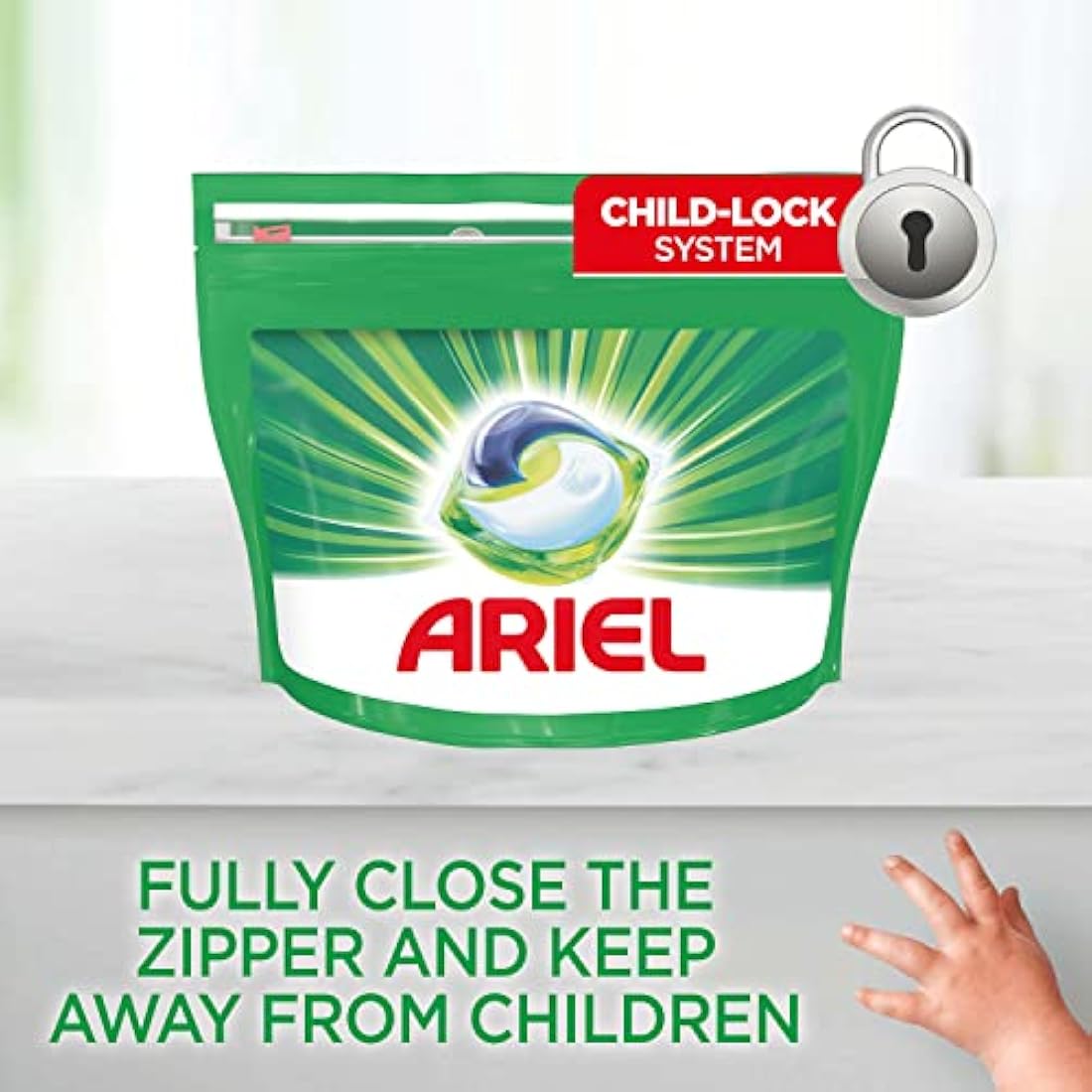 Ariel All-in-1 PODS Original Laundry Detergent Washing Liquid Tablets/Capsules, 122 Washes (61x2), Stain Remover For Clothes, Brilliant Stain Removal and Freshness Even in A Cold Wash
