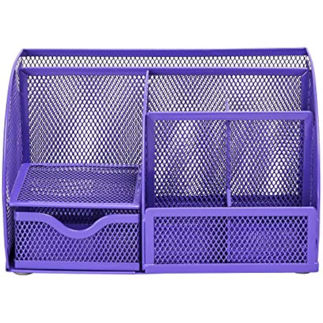 EXERZ Desk Organiser/Mesh Desk Tidy Caddy/Pencil Holder Multifunctional with 7 Compartments - Purple