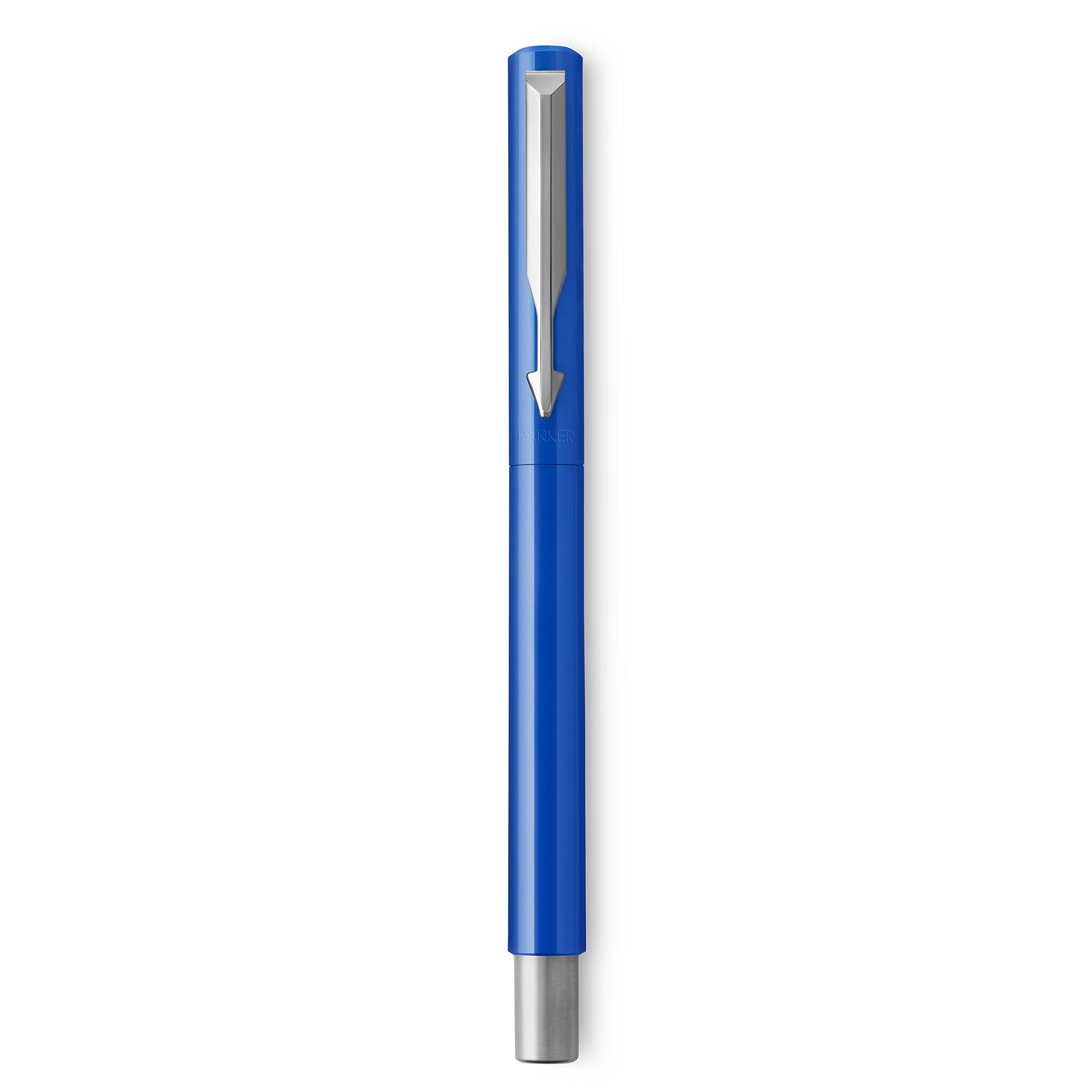 Parker Vector Fountain Pen | Black with Chrome Trim | Medium Nib | Blue Ink | Hangtab