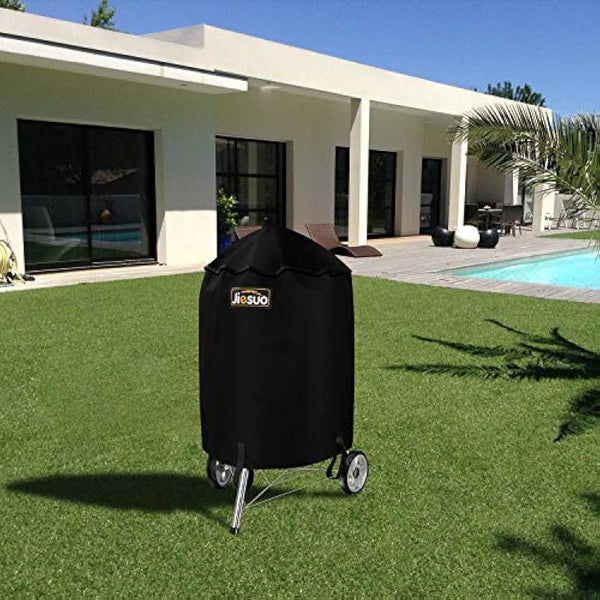 JIESUO 57CM BBQ Cover for Weber Charcoal Kettle: Heavy Duty Waterproof Weather Resistant Barbeque Grill Covers