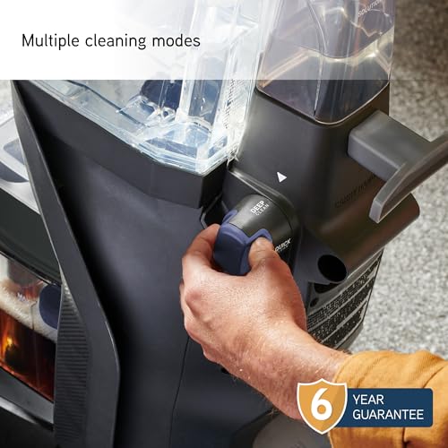 Vax SpinScrub Power Plus Carpet Cleaner, Carpet Cleaning Machine, Stain Remover, 6 Year Guarantee, XL Capacity, Quick Dry Time, Deep Clean, Grey/Navy Blue, CDCW-SSXA