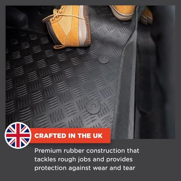 Toyota Hilux (2005-2011) Rubber Van Mats Accessories Tailored Fit Compatible Accessory Waterproof Protection Non-Slip Car Floor Mats 3mm Thick Full Coverage Durable Coverage with Clips