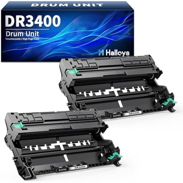 Halloya DR3400 Drum Unit for Brother DCP-L5500DN L6600DW HL-L5000D L5100DN L5100DNT L5200DW L6250DN L6300DW L6300DWT L6400DW L6400DWT MFC-L5700DN L5750DW L6800DW L6800DWT L6900DW (2 Pack)