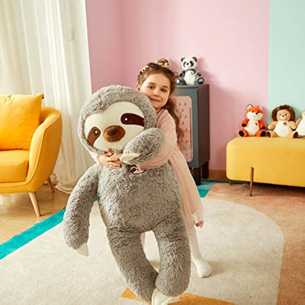 IKASA Large Sloth Stuffed Animal Soft Bradypode Toys for Children (Grey, 78cm)