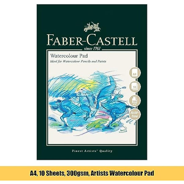 Faber-Castell A4 Watercolour Pad & Tin Of 24 Albrecht Dürer Watercolour Pencils - Art Set For Adult Colouring Books, Craft Supplies, Drawing, Sketching, Lightfast Pencils, Schools, Home, College…