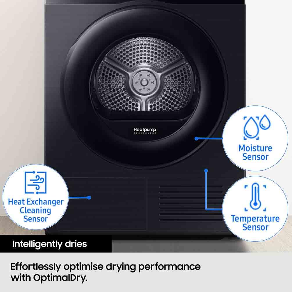 Samsung Series 5 DV80CGC0A0ABEU with OptimalDry and SmartThings, Heat Pump Tumble Dryer, 8kg