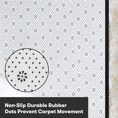 JOJOSEE Rugs Living Room, 200 x 300 cm Cream Area Rug, Anti Slip Soft Fluffy Shaggy Extra Large Floor Carpets Mat for Bedroom, Nursery Bedside(Cream,