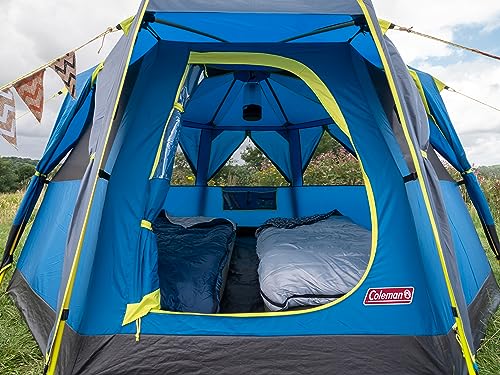 Coleman Tent Octago, 3 Man Tent Ideal for Camping in the Garden, Dome Tent, Waterproof 3 Person Camping Tent with Sewn-in Groundsheet