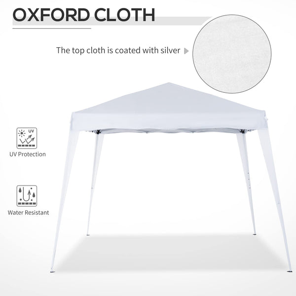 Outsunny 3 M x 3 M Base/ 2.5 M x 2.5 M Top Pop Up Gazebo, One Person Setup Instant with Carry Bag, Height Adjustable Slant Leg Party Tent Instant Event Shelter for Garden, Patio, Black