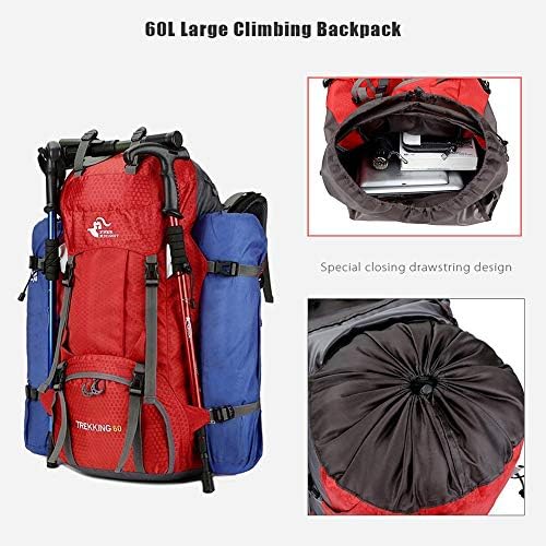 60L Waterproof Ultra Lightweight Packable Climbing Fishing Traveling Backpack Hiking Daypack,Backpack,Handy Foldable Camping Outdoor Backpack Bag with a Rain Cover