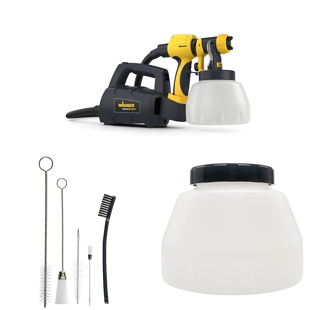 WAGNER Fence & Decking Paint Sprayer for Fences, Sheds, decking or Garden Furniture, Covers 5 m² in 9 min, 1400 ml Capacity, 460 W, 1.8 m Hose