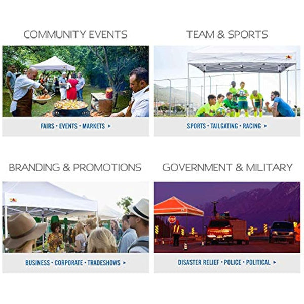 ABCCANOPY Pop Up Gazebo with Detachable Awning, Commercial Market stall, Bonus Upgraded Roller Bag, 4 Weight Bags, Stakes and Ropes