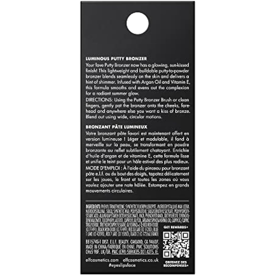 e.l.f. Luminous Putty Bronzer, Lightweight Putty-to-Powder Bronzer For A Radiant, Glowing Finish, Highly Pigmented, Vegan & Cruelty-Free, Frequent Flyer