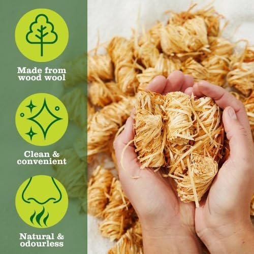 Flamers Natural Firelighters 500 Value Pack - Fire Lighters for Wood Burner Firepit Bbq Pizza Oven Fireplace Chimenea Barbecue Fire Starter -