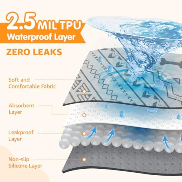 PICK FOR LIFE Reusable Puppy Pads, 2 Pack Washable Puppy Pads, Super Absorbent Leak-Proof and Non-Slip Dog Mat Pee Pads for Dog, Fast Drying Training Pads for Home, Playpens, Crates, Car - 122x122cm