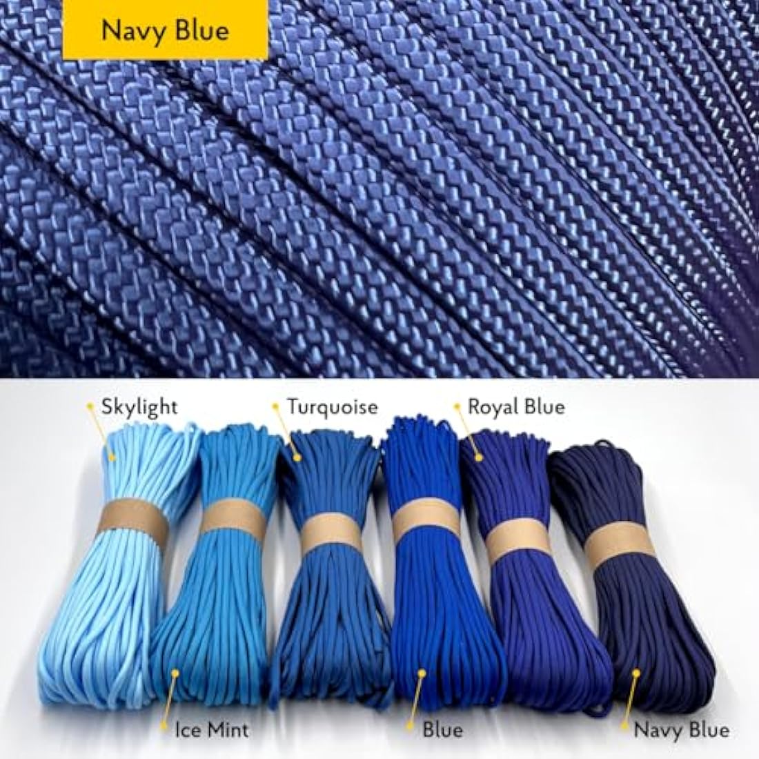 EdcX Paracord 4mm, 35+ Solid Colors (10m, 15m, 30m, 50m, 100m, 300m) | Ideal for Crafting, DIY, Camping, Survival, Outdoor | 100% Nylon Rope 4mm | Tactical Cord 550 Type III