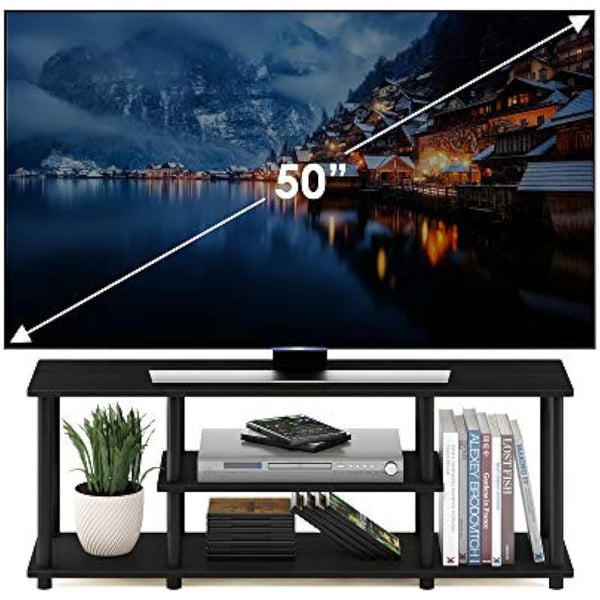 Furinno 12250R1WN/BK Turn-N-Tube No Tools 3D 3-Tier Entertainment TV Stands, Walnut/Black