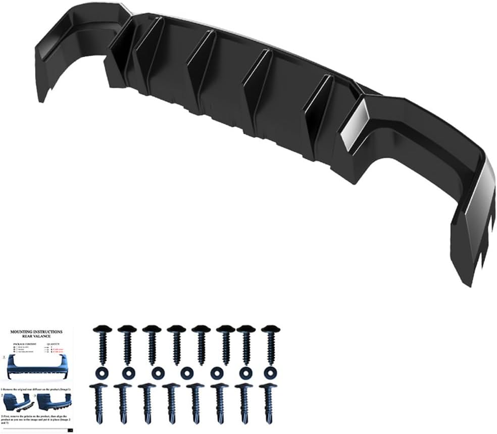 Oneway Rear Diffuser compatible with Audi A6 S-Line/S6 C8 (Sedan/Avant) 2018- - Gloss black